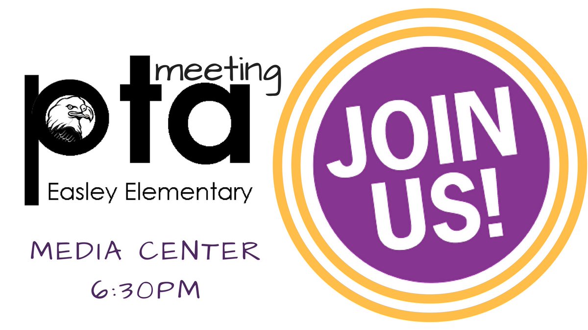 EasleyPTA's tweet photo. We hope to see you tonight for our last meeting of the school year! https://t.co/MAcBtQ70Hz