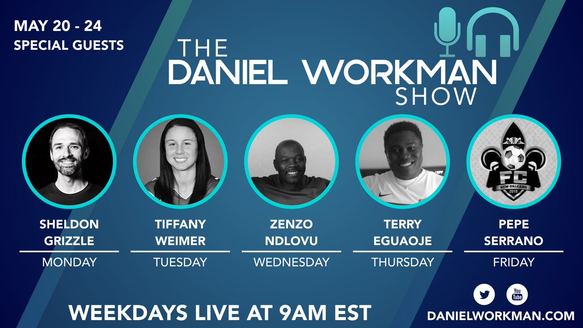 danielworkman's tweet photo. Today on The Daniel Workman Show we are joined by @sheldongrizzle of @ChattanoogaFC. Watch live at 9AM EST on https://t.co/NT1ZMYrlES. @chattahooligan #dwshow #liveshow #soccer #football #futbol #NPSLpro #FoundersCup @npslfc https://t.co/wNi67jOuJc