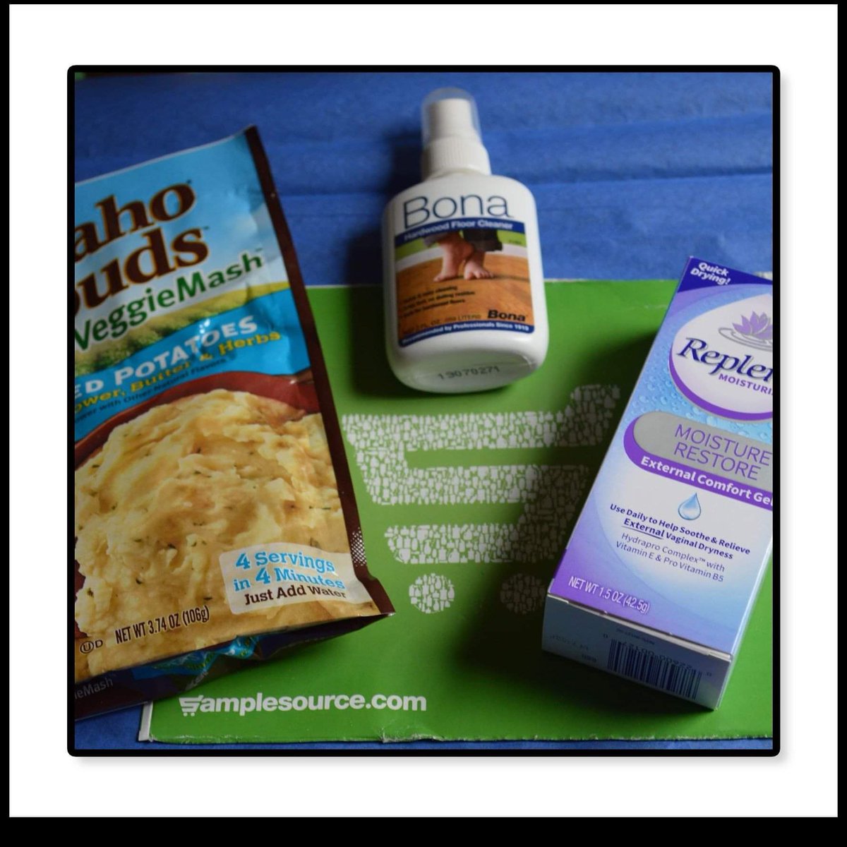 rosesreviews's tweet photo. I received my May SampleSource box. Thank you SampleSource for sharing these product samples.
#trybeforeyoubuy #samples #idahospuds #veggiemash
#freesamples #samplesource #bona #homecare #personalcare #replens #Food #hardwoodfloorcleaner
#mealprep #potatoes https://t.co/NNAbga2sRA