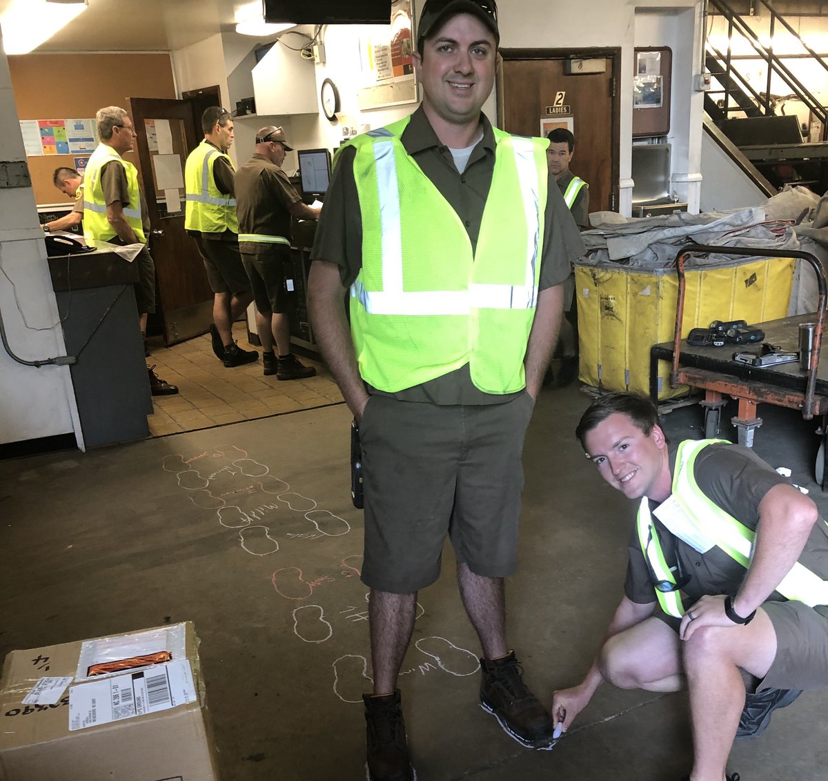 BrooksMilita's tweet photo. Monday “Feet” and Greet in the Wilkesboro center! A fun twist on our shoe audit to keep our drivers safe. Every driver with proper footwear gets to trace and autograph their footprint. https://t.co/sAH23gxAQw