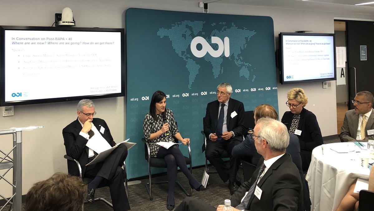 davidwatson_m's tweet photo. Great to hear from @ACiuti @ArgentinaMFA & @JIChediek @UNOSSC talking to @SimonMaxwell001 about #BAPA40 conference and what it means for South-North development cooperation #devagencies @ODIdev https://t.co/exOkvG586p