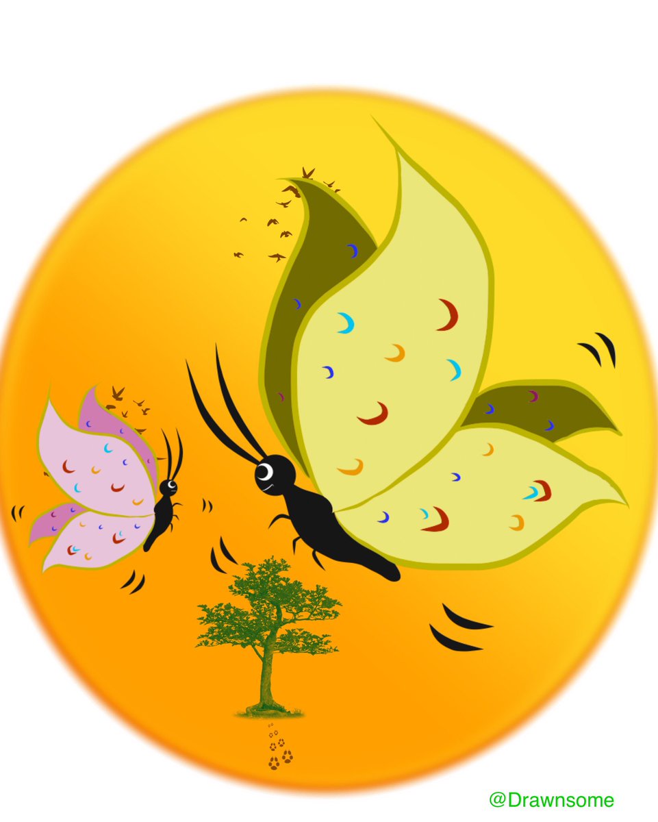 Drawnsome's tweet image. ☕️Hi Diana, thanks, the butterflies love ❤️ you too  🎷🌿🐛🦋 #flutteron
