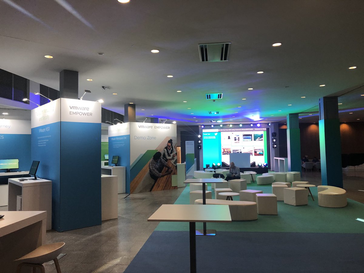 LesleyHarrison's tweet photo. @VMwareEMPOWER #VMwareEMPOWER 

A sneak peak at The EMPOWER Hub taking shape for this evenings Welcome Reception https://t.co/7DK0BJeb86
