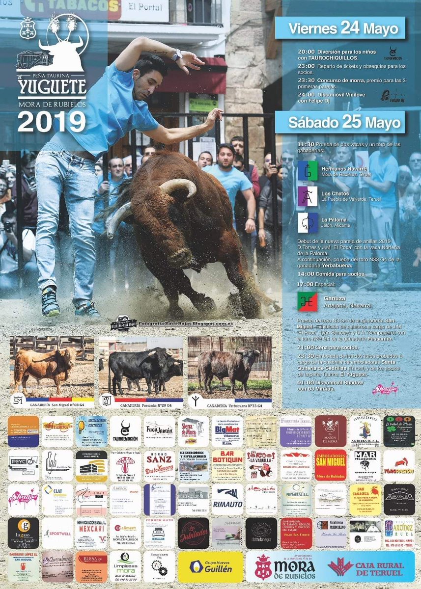 Benages87's tweet photo. PEÑA TAURINA "EL YUGUETE"
MORA de Rubielos ( Teruel)
Sábado 25 de Mayo. https://t.co/zwCKNTApZJ
