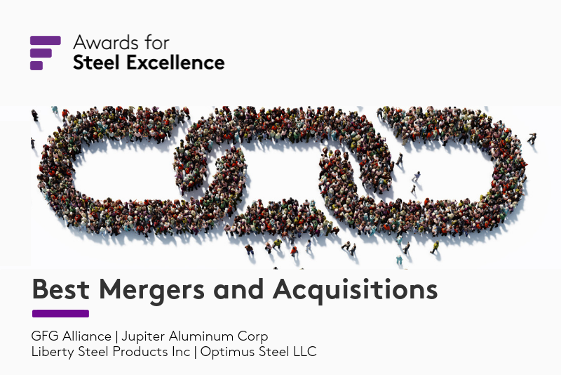 FastmarketsMM's tweet photo. They linked together & formed an unbreakable chain of action. Our #SteelExcellenceFAMM Best Merger & Acquisitions nominees are @GFGAlliance, @LibertyHouseGrp, Jupiter Aluminum Corporation & Optimus Steel USA. Congratulations! Learn more about them here: https://t.co/cU9GjLE3AM https://t.co/w2ulhitBGl