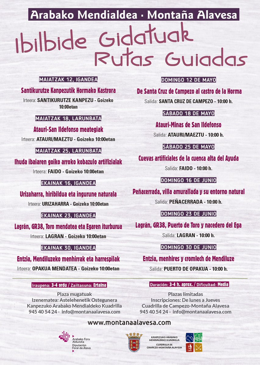 Ruta guiada este 25 de mayo por #montañaalavesa Cuevas artificiales de la cuenca alta del Ayuda.  Inscripción info@montanaalavesa.com !Nos vemos¡¡