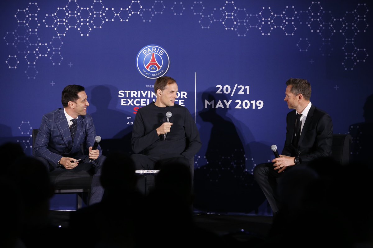 PSG_Performance's tweet photo. 📸 🔴🔵

@TTuchelofficial opening up #PSGsummit2019 in this morning’s first session with @mart1buch and @criseirale 🎤 https://t.co/2kdcKmhOfb