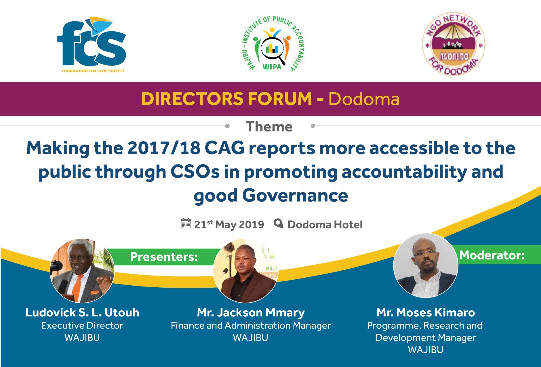 FCSTZ's tweet photo. @FCSTZ in collaboration with @InstituteWajibu @ngonedo @wotesawatz have organized a Directors Forum to enhance effectiveness of development actors’ engagement in promoting accountability and good governance.
#Partnerships4Dev #Tanzania https://t.co/SS99cDlQy6