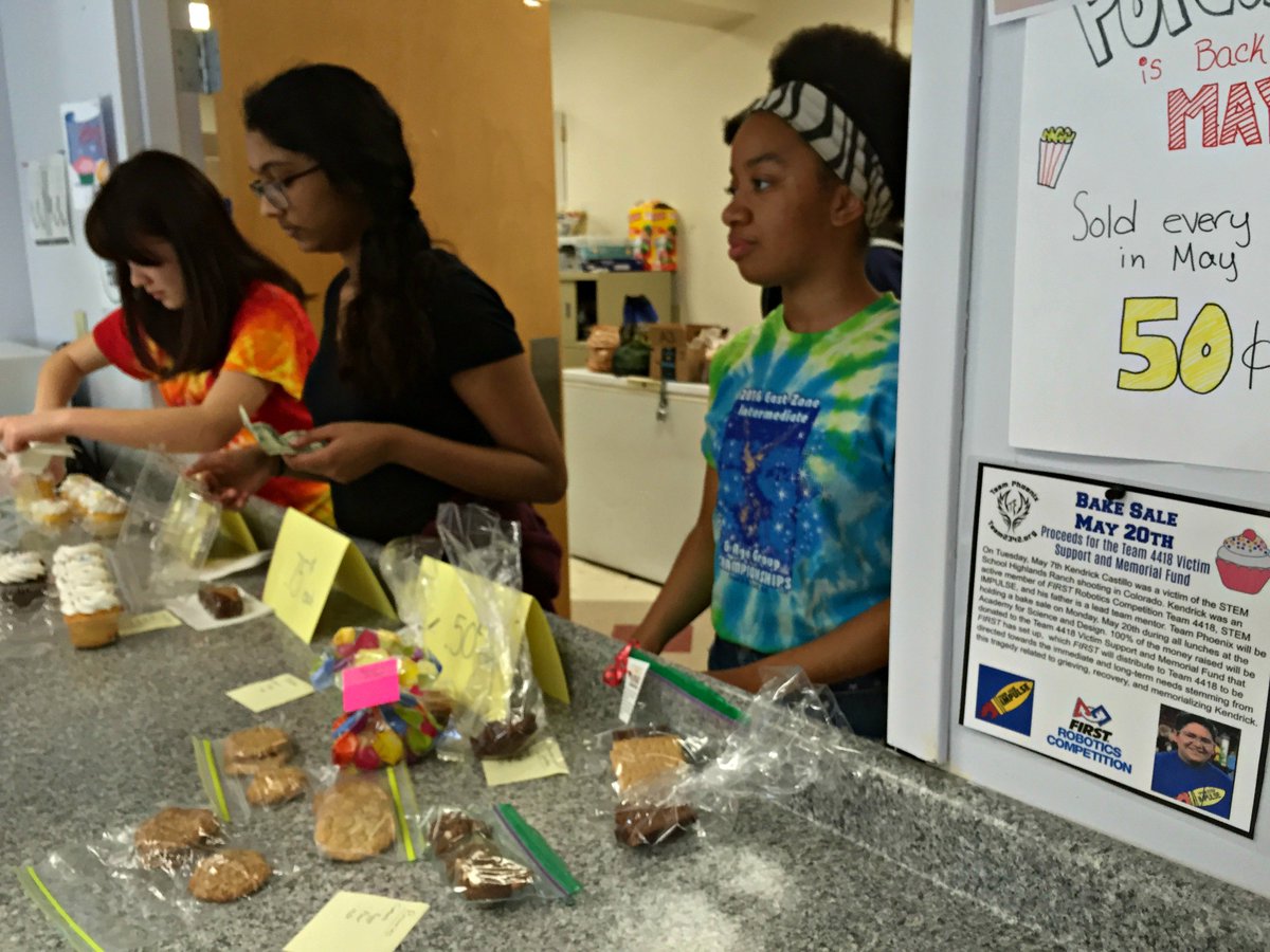 Thank you to everyone who supported our Bake Sale today. We raised $280.25 for the Team 4418 Victim Support and Memorial Fund set up by <a href="/FRCTeams/">FIRST Robotics Competition</a>  #morethanrobots
