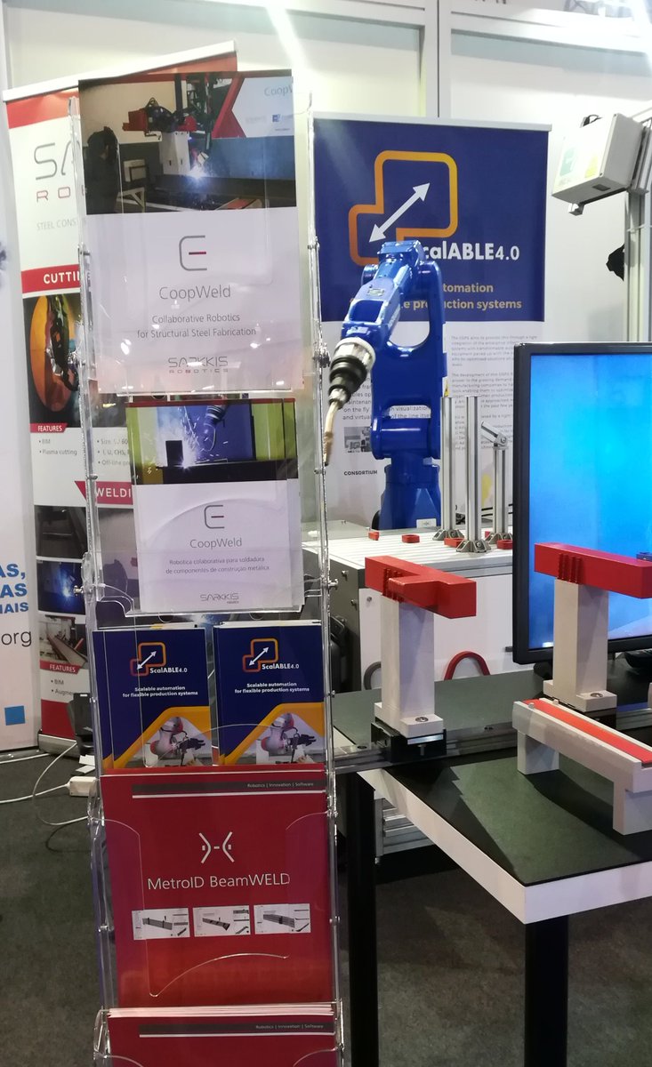 scalable40's tweet photo. @scalable40 project represented by @INESCTEC and @SarkkisRobotics at #360TechIndustry International Fair of #Industry40, #Robotics, #Automation and Composites. #scalable40 #FoF_EU #EU_H2020 #manufacturing https://t.co/NQtJJUViiX