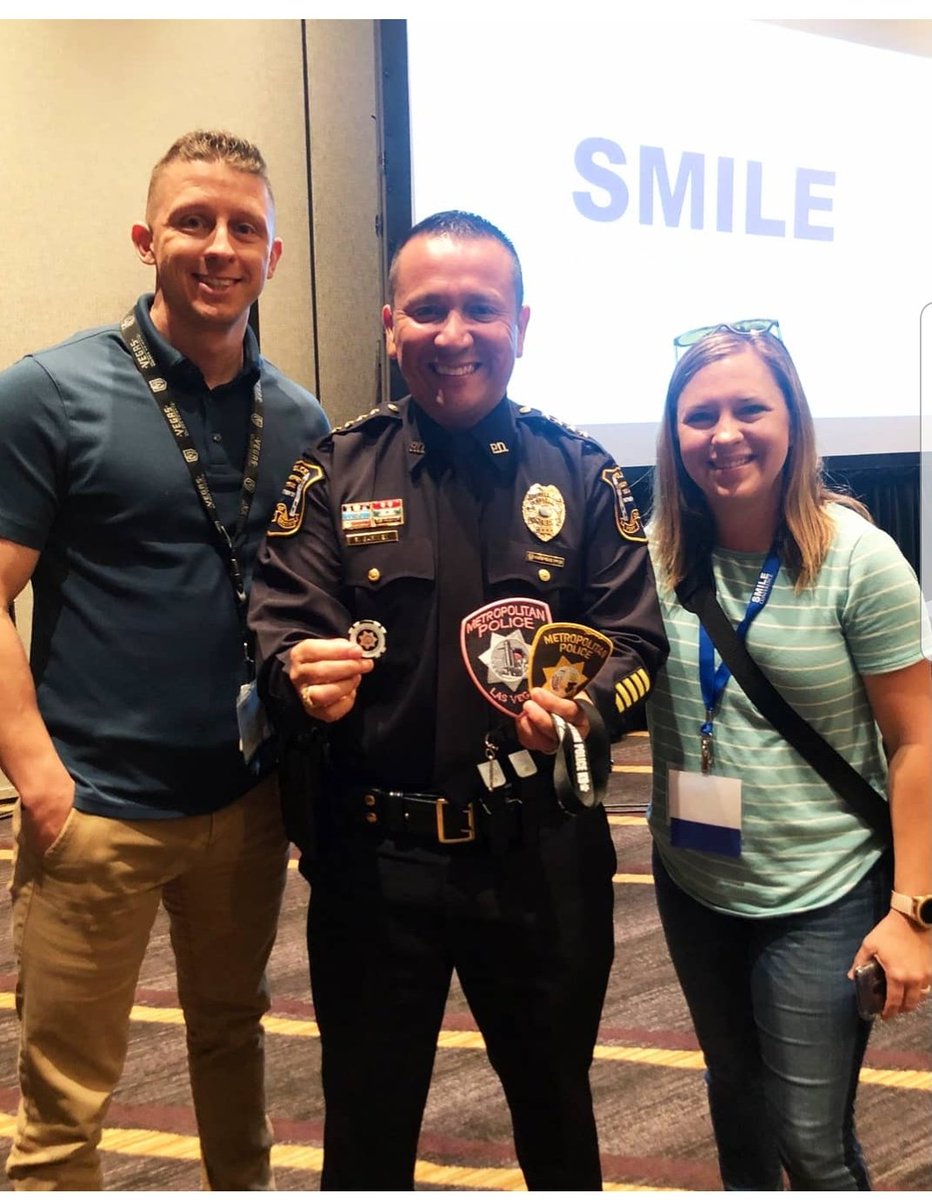 thebitty's tweet photo. @lvmpd showing some love with @FreeportPD Chief Garivey with some #lvmpd swag for #abbyarias and her cancer battle. She loves police and we are happy to show our support! #keepfighting https://t.co/bf27S2pzKW