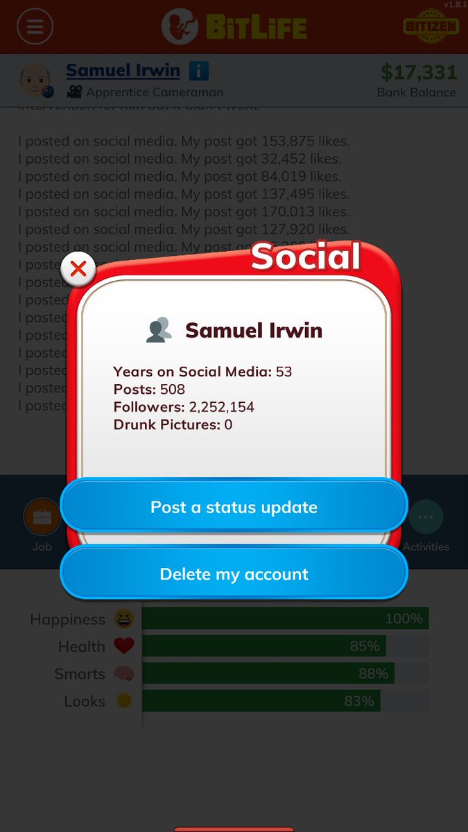 Vally07840782's tweet photo. @BitLifeApp. Most followers https://t.co/0Kty3SYqR1