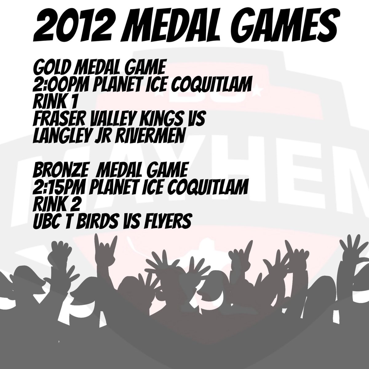 Our 2012 Division Medal Games are set. Go get that hardware!