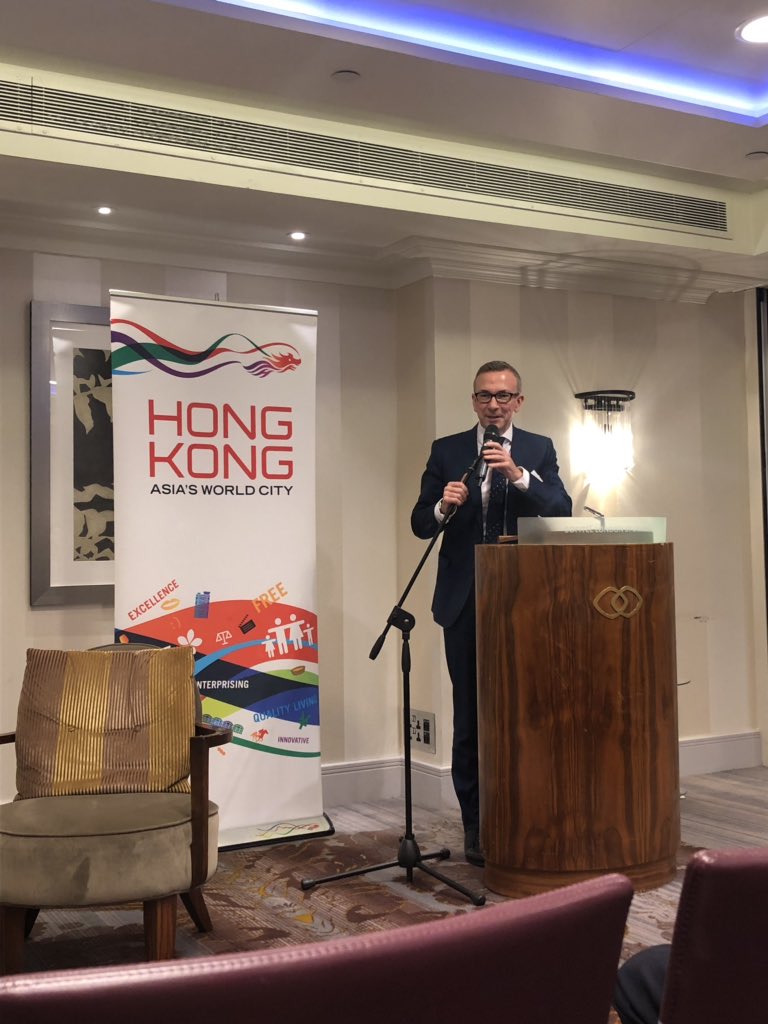 WingKoo2's tweet photo. Mr Paul McComb, Director General #Trade & #Investment, #HK & #Macus @tradegovuk explains why HK is important to #UK #businesses - “90% of investments between U.K. and #China go through #HK. Every Chinese enterprise sets up an office in HK as they see HK is the route to the world” https://t.co/4vRKCLh8pV