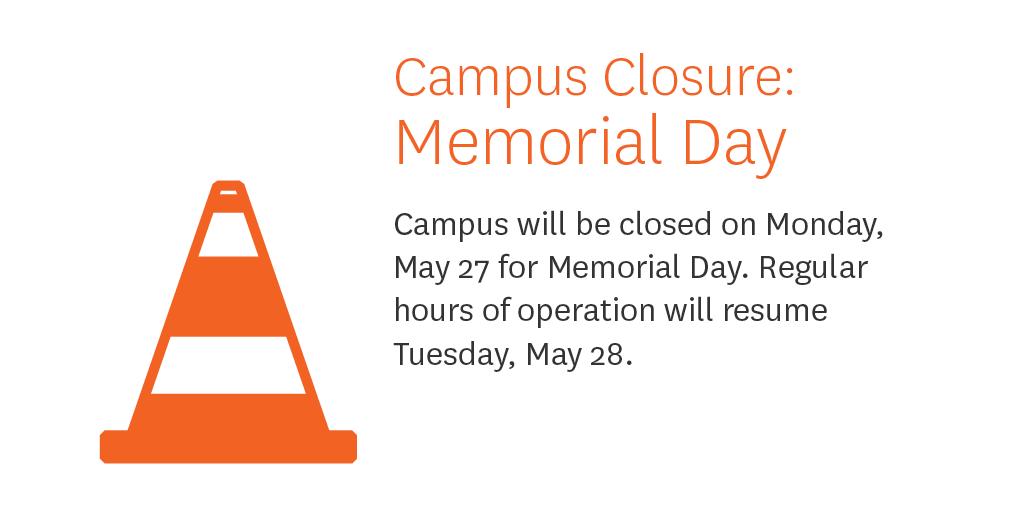 ASCJTechOps's tweet image. Campus will be closed on Monday, May 27 for Memorial Day. #ascj