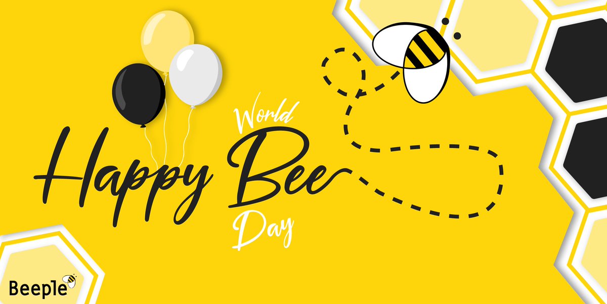 Today, Beeple is celebrating because it's World Bee Day! Did you know the word 'Beeple' is a contraction of 'Bee' and 'People'? 🐝🐝🐝 #Beeplestaff #hrtech #BeeDay