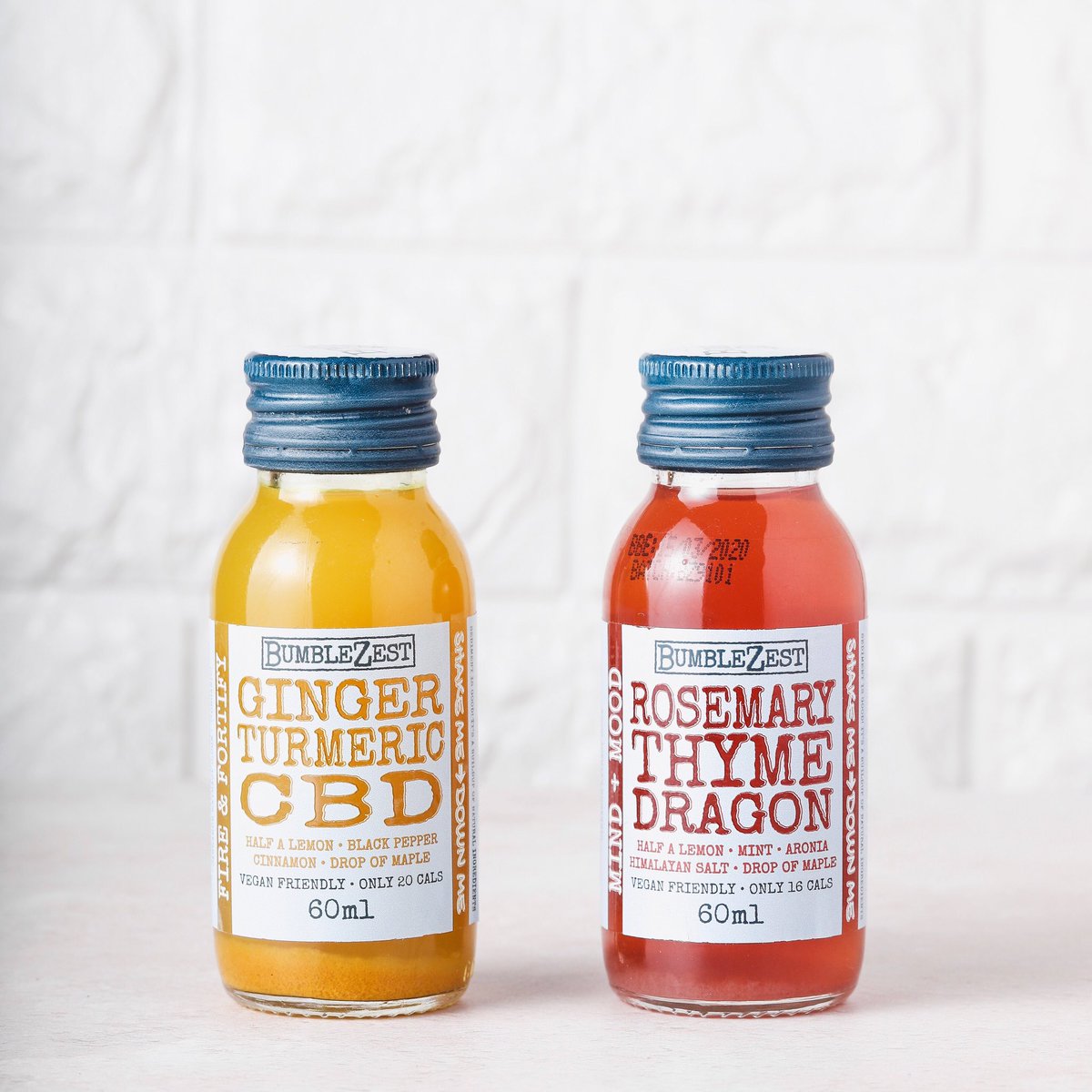 BumbleZest's tweet photo. Which shot takes your fancy this eve? Our Fire + Fortify or Mind + Mood?
#rosemarywater #ginger #cbd #turmeric #thyme #dragonfruit #rosemary #healthshot #healthshots #gingershot #functionaldrink #booster #wellness #yogafuel #bumblezest https://t.co/1qW2QS2FWK