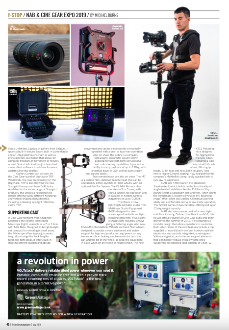 portablelectric's tweet photo. We're heading down to LA at the end of the month for the @CineGearExpo see you at booth 102! Check out this Portable Electric feature in the latest issue of British Cinematographer Magazine #paramount #cinegear #VOLTstackdifference https://t.co/zRjDoEFn9k