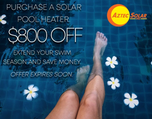 aztecsolar's tweet image. For a limited time, when you install a new #SolarPoolHeater with #AztecSolar, you can save $800! bit.ly/2vbM1gs #SolarIsNow #SolarSacramento #SacramentoSolar #ThisIsWhy #SolarSavings #GoSolar #SwimSeason
