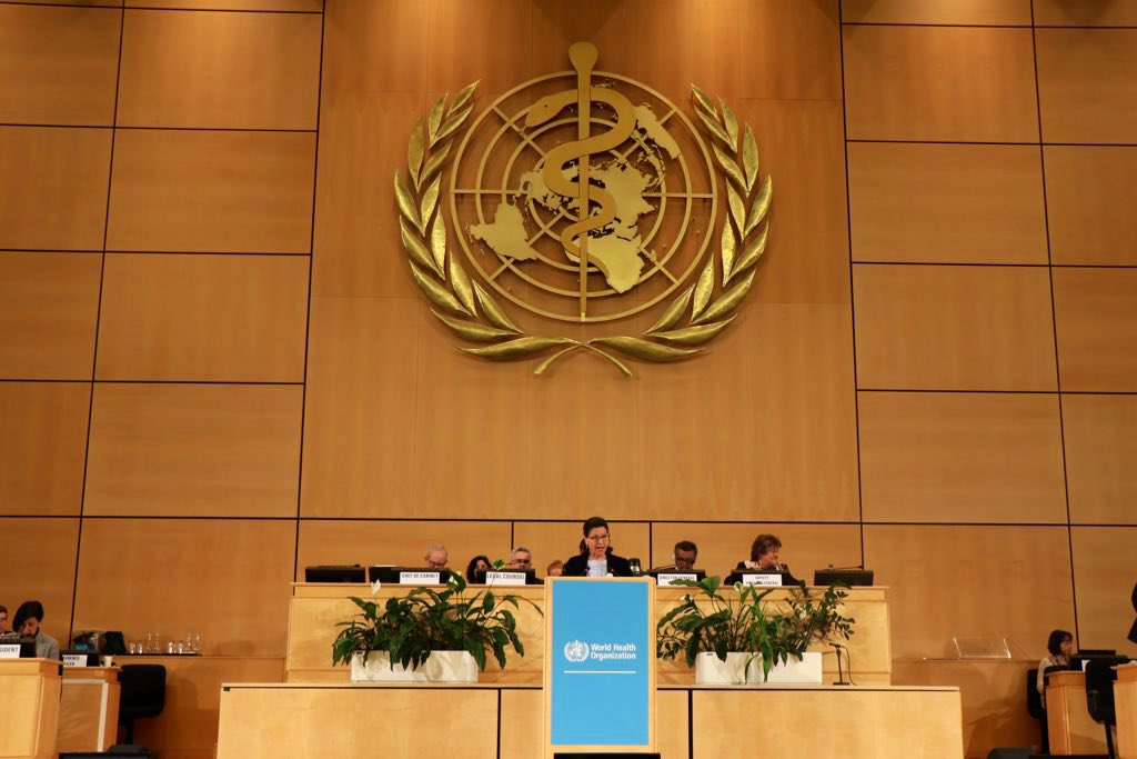 FranceONUGeneve's tweet photo. “Cette approche globale, multilatérale, que porte la France, est la meilleure manière de promouvoir nos biens communs. 

La santé est l’un de ces biens communs, l’un des + essentiels, mais aussi l’un des + fragiles” 

– @agnesbuzyn, Ministre des Solidarités et de la Santé

#AMS72 https://t.co/Mka2WFZKjT