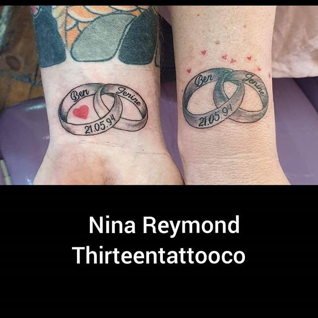 Interconnected Rings Tatoo Interlocking Wedding Rings Tattoo