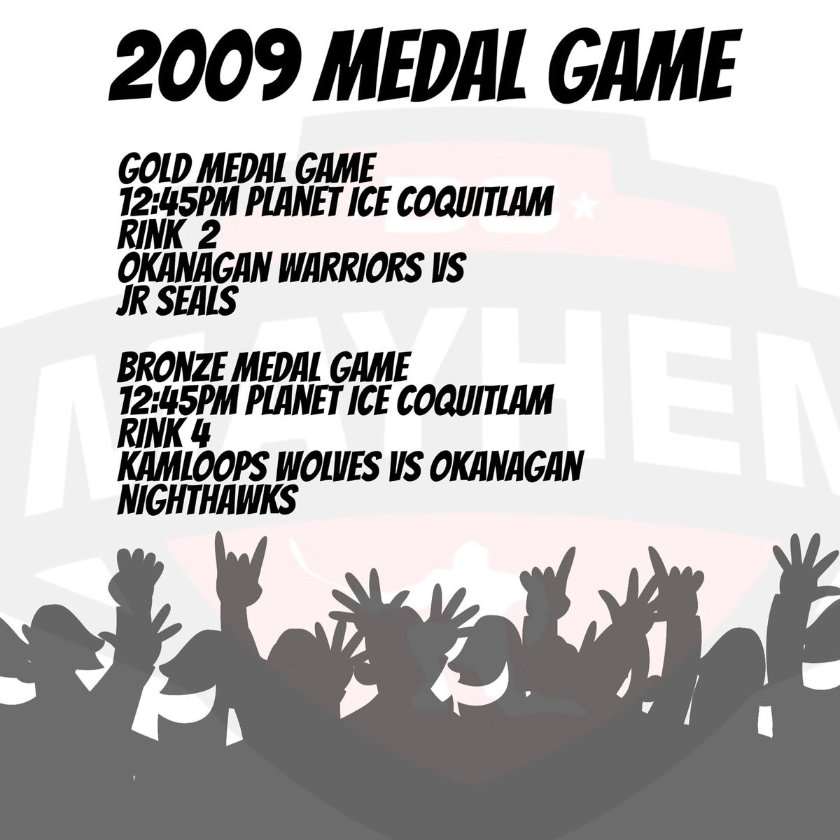 The 2009 Division medal games are set. Good luck to all the teams chasing hardware. 🥇🥈🥉