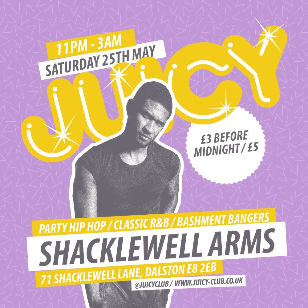 JuicyClub's tweet photo. London, come get down with us this Saturday night at @ShacklewellArms Dalston, all party no bullshit until 3 in the am... 🍹🍹🍹 https://t.co/UYLiYYORsM