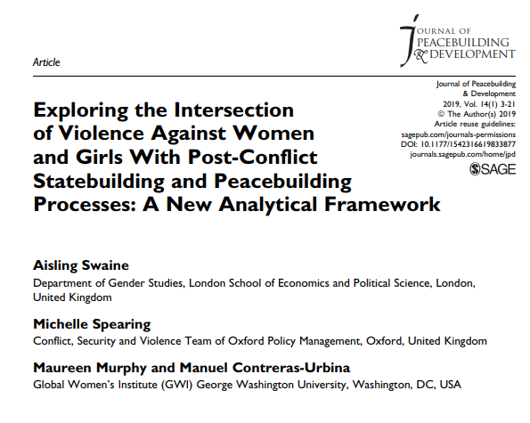 GWUGlobalWomen's tweet photo. GWI was recently published! Our latest article offers key contributions to guide researchers and policymakers in addressing #VAWG in post-conflict contexts. https://t.co/2GmopPS81o https://t.co/Frb9xSjpUw