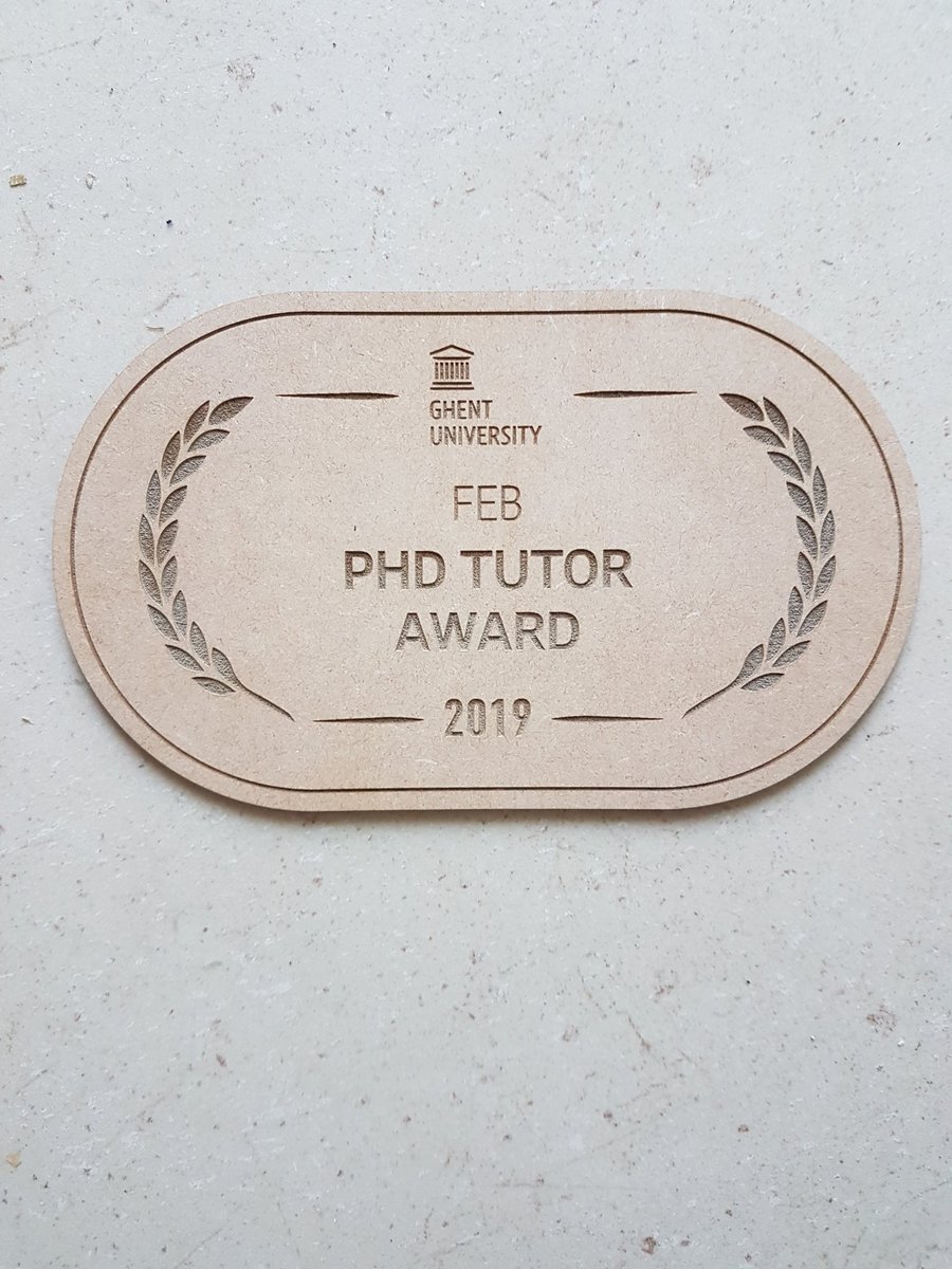 We had a good PhD day <a href="/UGentFEB/">UGentFEB</a>. Many thanks to the  organizers and the support staff! And honoured to having received a PhD Tutor Award. (That said: one can only be a good tutor  - whatever that may be - when one has the privilege to work with excellent PhD students.)