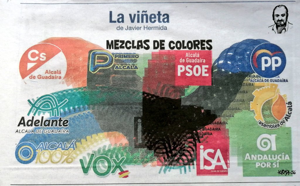 blogalcala's tweet photo. El domingo se celebran #EleccionesMunicipales en las que se decidirán los concejales y la alcaldesa o alcalde del nuevo Ayuntamiento de #AlcaládeGuadaíra para los próximos cuatro años. #26M 

Viñeta de Javier Hermida en @LaVozdeAlcala_ https://t.co/BeMQp5POTq
