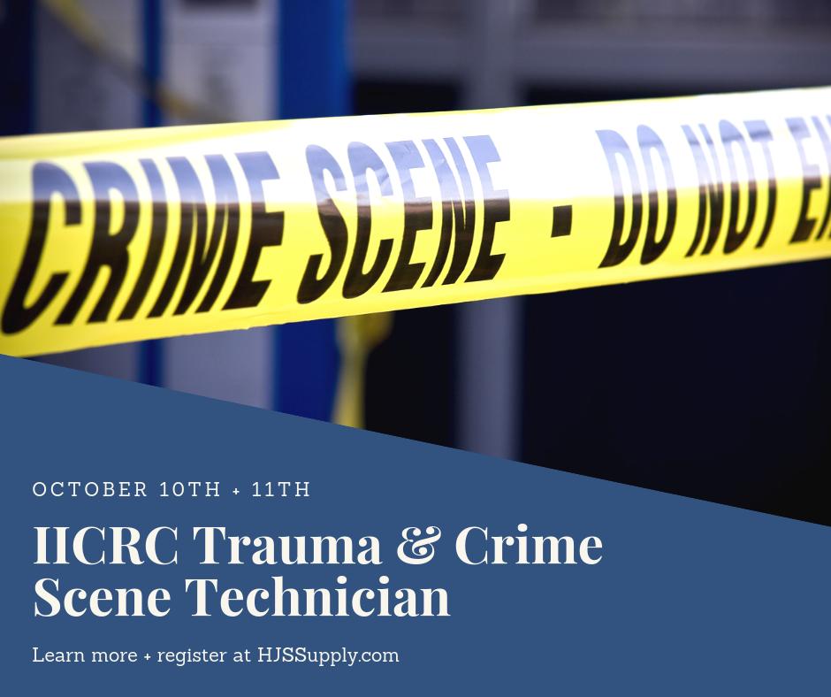 Register today for our IICRC Trauma &amp; Crime Scene Technician course this October to learn the proper maintenance and cleaning of trauma and crime scenes. Click here to sign up: bit.ly/2i7u92M