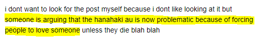 freetofic's tweet photo. .... how to explain that hanahaki disease is, in fact, a metaphor for the pain of one-sided love &amp; fic where the other character loves them back is a cathartic tension-release dynamic that most fictional plots employ &amp; does not inherently hold the LI hostage by affection https://t.co/BY61b6IlMI