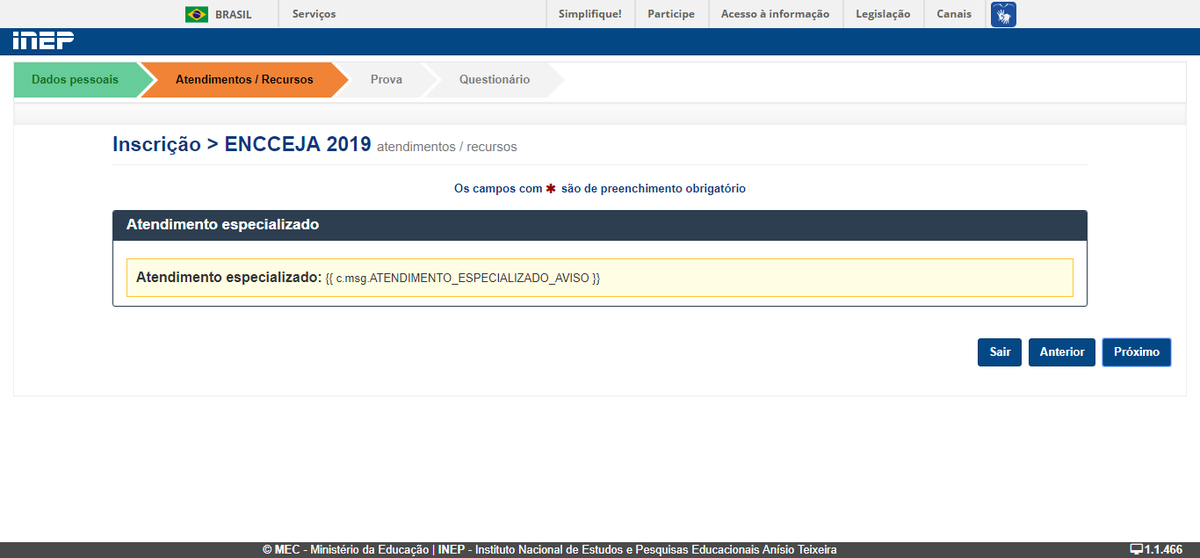 NickTrentini's tweet photo. @inep_oficial Continua apresentando erro no processo de inscrição. Testado em outros navegadores e OS. https://t.co/gTm56p6MTM