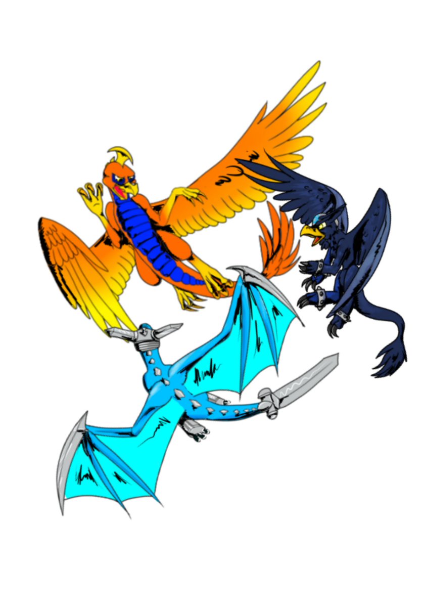 o0KamiCrazy0o's tweet photo. The skylanders ill be using for my comic cover. Thanks to ma friends for helping with the character choosing! ❤ #skylanders #sonicboom #sunburn #blades #phoenix #phoenixdragon #griffins #dragons #fanart #digitalart #comicart https://t.co/JJAPZpBCTT