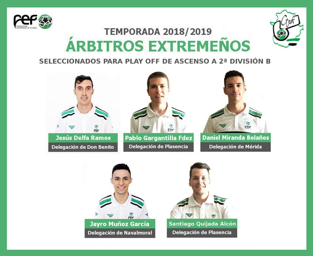 oficialcteaf's tweet photo. Ya es oficial los árbitros del @oficialcteaf seleccionados para arbitrar play off de ascenso a Segunda División B. Recompensa al trabajo bien hecho. https://t.co/xvnqZxPIbx