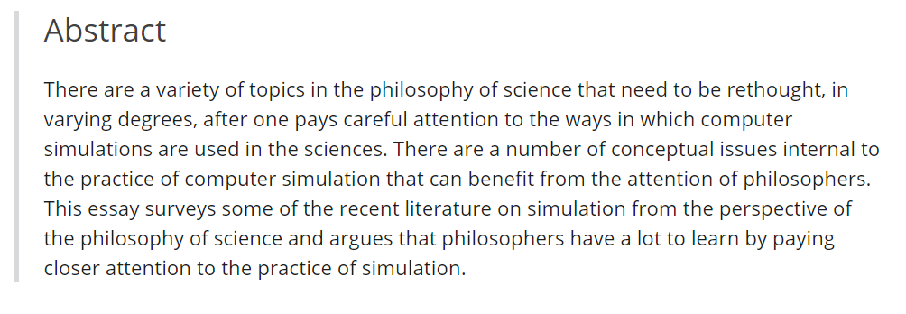 Phil4Sustain's tweet photo. Read "Computer Simulation and the Philosophy of Science" by our own @ewinsberg #PhilosophyCompass
https://t.co/U31QKvSptb #phil4sustain #thursdayreading https://t.co/S1WHTViYaE