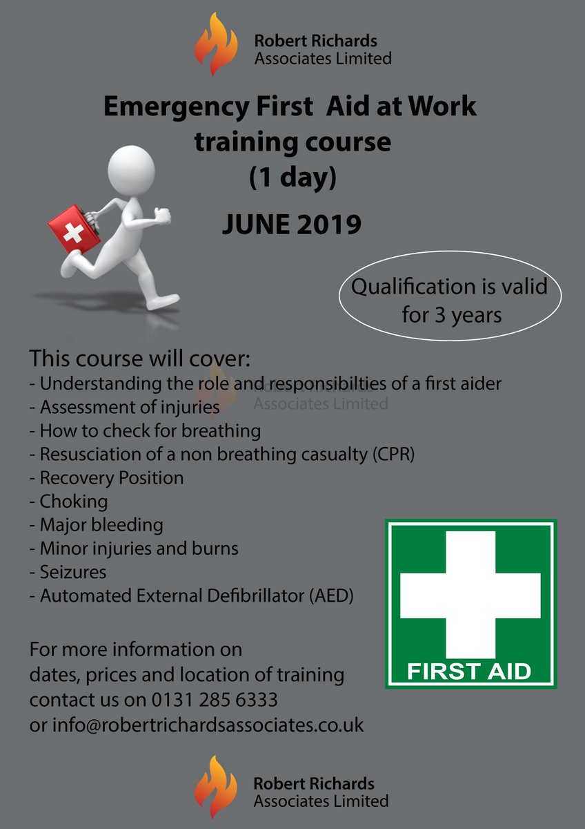 RRA_safety's tweet photo. Because of the high volume of interest, we had in our May Emergency First Aid at Work training course, we are running more in June 😀

#firstaid #safety #healthandsafety #firstaidatwork #rra https://t.co/xQD8LoCQyk