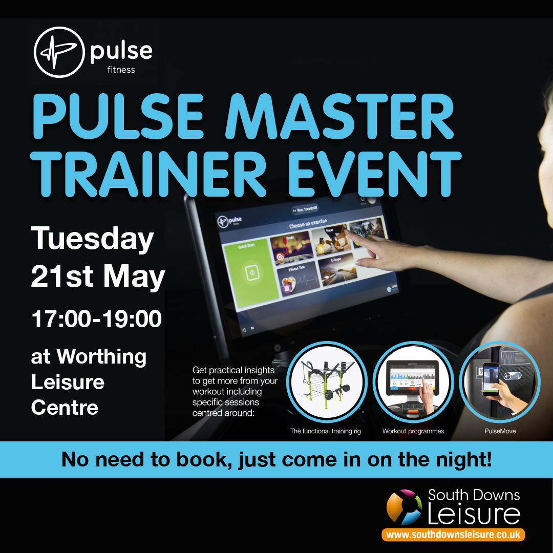 SDownsLeisure's tweet photo. Only one day to go until our Pulse Master Trainer Event at Worthing Leisure Centre at 17.00 tomorrow. No need to book, see you there....

#IncludedinFIT4
@_ThePulseGroup_ 
#MaximiseYourWorkout https://t.co/iyk7Viqd2k