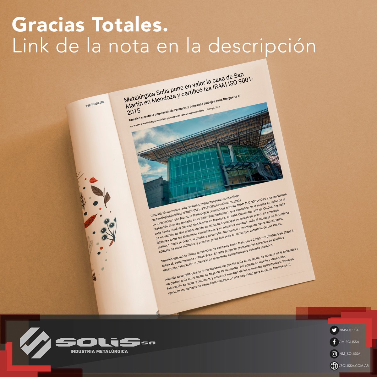 imsolissa's tweet photo. Gracias @papmendozaok @puntoapuntocba , adjuntamos el link de la nota: https://t.co/cAPk1LPXN3
#IndustriaMetalurgica #SolisSA #puntoapunto #BuenLunes #industrianacional #apyme #metalmecanica #pymesargentinas #metalurgia #metalurgica #asinmet #construccion #Sorpresa https://t.co/y6CMSntcQE