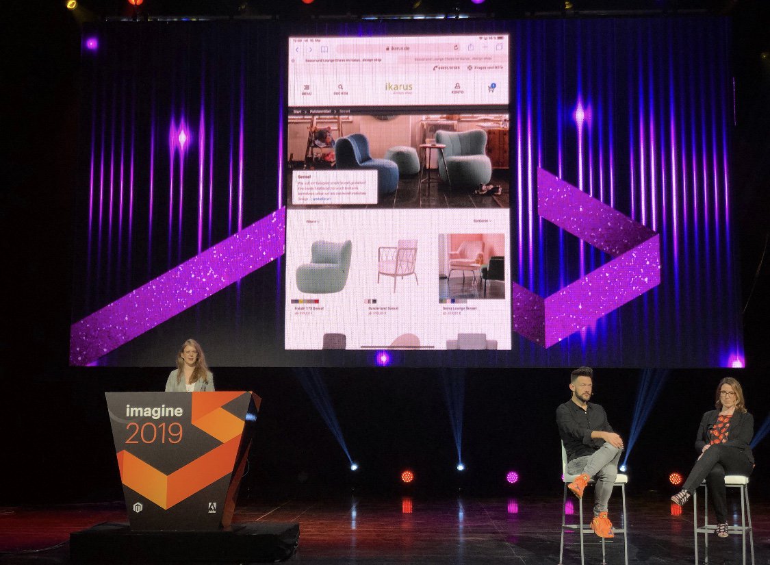 phoenixmedia_eu's tweet photo. #MagentoImagine was a blast! Thanks @magento for a great event with amazing speakers, exciting insights & the chance to present our #AR innovation during #Commerce #Sneaks. We had a great time with colleagues, friends and the whole #Magento community! #InnovationsLab @Adobe https://t.co/qhalzrBAmu