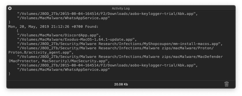 sqwarq's tweet image. #DetectX Swift: 10 Secrets I Bet You Didn't Know [5/10]:
DTXS kills a bunch of bad procs even before Search completes, just in case they stop your #Mac working properly. Check the Activity log (Cmd-L) for details. 
sqwarq.com/detectx
#Malware #apple #macOS #adware #security