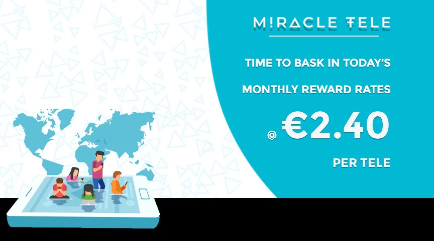 MiracleTelecom's tweet photo. Kick off the week by basking in the knowledge that for every 100 #Tele stacked, you'll be earning € 2.40 every monthly
#miracletele #telco #telecom #blockchain #mobileoperator #telecommunications #mvn #mvno #crypto #cryptocurrency #tokensale #fintech #token #roaming #rewards https://t.co/EqpSDV3hWA