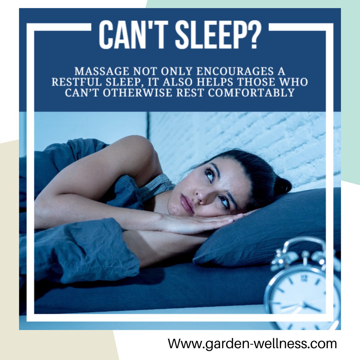 GardenWellness's tweet image. Massage Improves Sleep. Not only can massage encourage a restful sleep, it also helps those who can’t otherwise comfortably rest. 
#massage #helpsleep #restfulsleep #rest