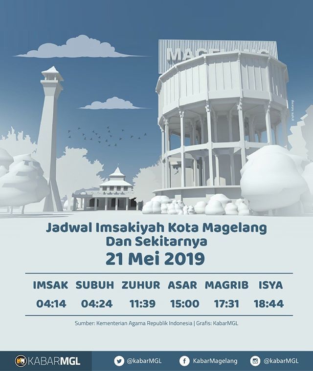 kabarMGL's tweet photo. Jadwal Imsakiyah Kota Magelang dan Sekitarnya. 21 Mei 2019
#magelang #muntilan #borobudur #dukun #salaman #sawangan #salam #tempuran #bandongan #kaliangkrik #grabag #pakis #mertoyudan #secang #payaman #jadwalimsakiyah #jadwalpuasa2019 #ramadan #temanggu… https://t.co/IWg1MobQiD https://t.co/utcTn6s4Lt