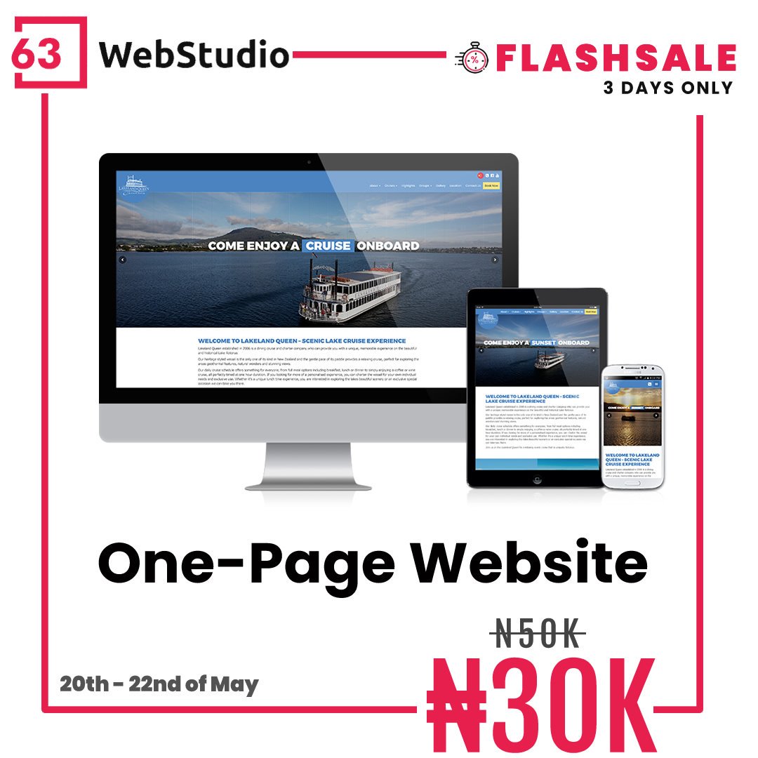63WebStudio's tweet image. Flash Sales!

Order your one-page website for N30K only.

To grab this limited time offer now, visit 👇🏾

63webstudio.com/flash-sales

For Further inquiries, Call 08129496583

#63WebStudio #WebDesign #businesstips #SME #Business #Entrepreneur #MondayMotivation #WordPress