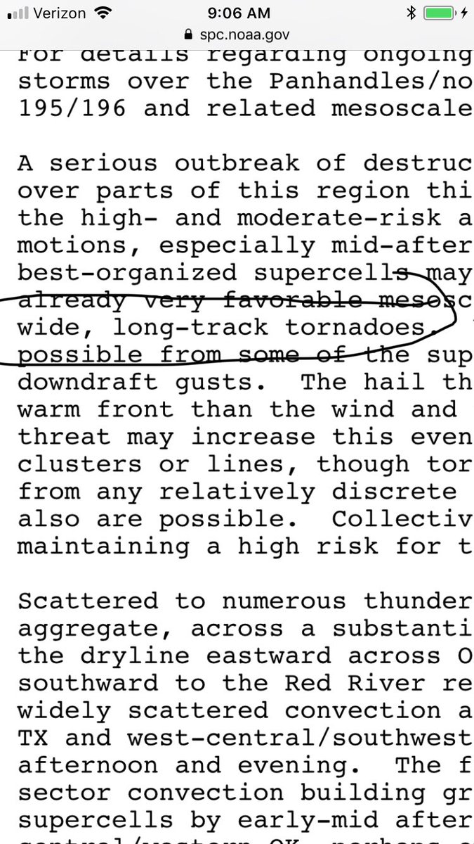 AdamBenner1's tweet photo. A rare High Risk for severe weather has been issued by the Storm Prediction Center for parts of Oklahoma and Texas. Today could be a historic day so people in these areas need to take all warnings seriously. Violent tornadoes are very possible today. Stay safe everyone! https://t.co/ULDovrjIrj