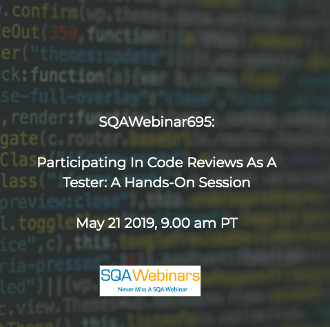 sqawebinars's tweet photo. **** 25 Hours Left ####
Participating In #Code Reviews As A #Tester: A Hands-On Session
#SQAWebinars21May2019 #TestCraft
URL https://t.co/7qYjscp69m
#SQAWebinars
#Worlds #Fastest #Growing #SQA Only #Webinar #Marketing #Platform https://t.co/XExUtQTdho