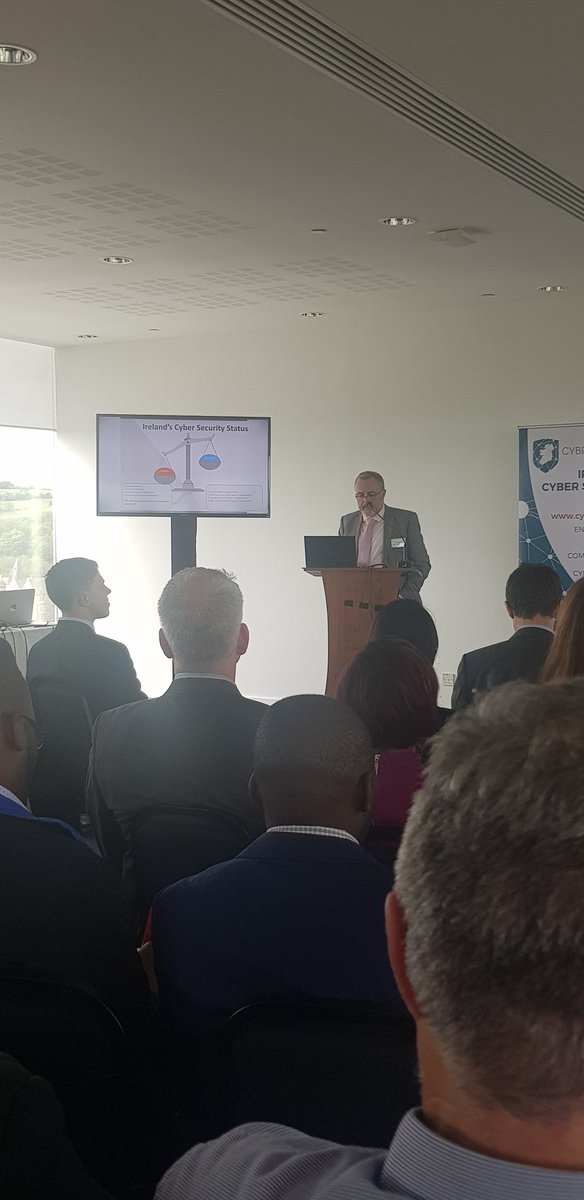 eoghan_omahony's tweet photo. Pat Larkin of @wardsolutions discusses Ireland's cyber security status #CyberSecurity @CyberIreland @itcork https://t.co/dj6QPQqt2h