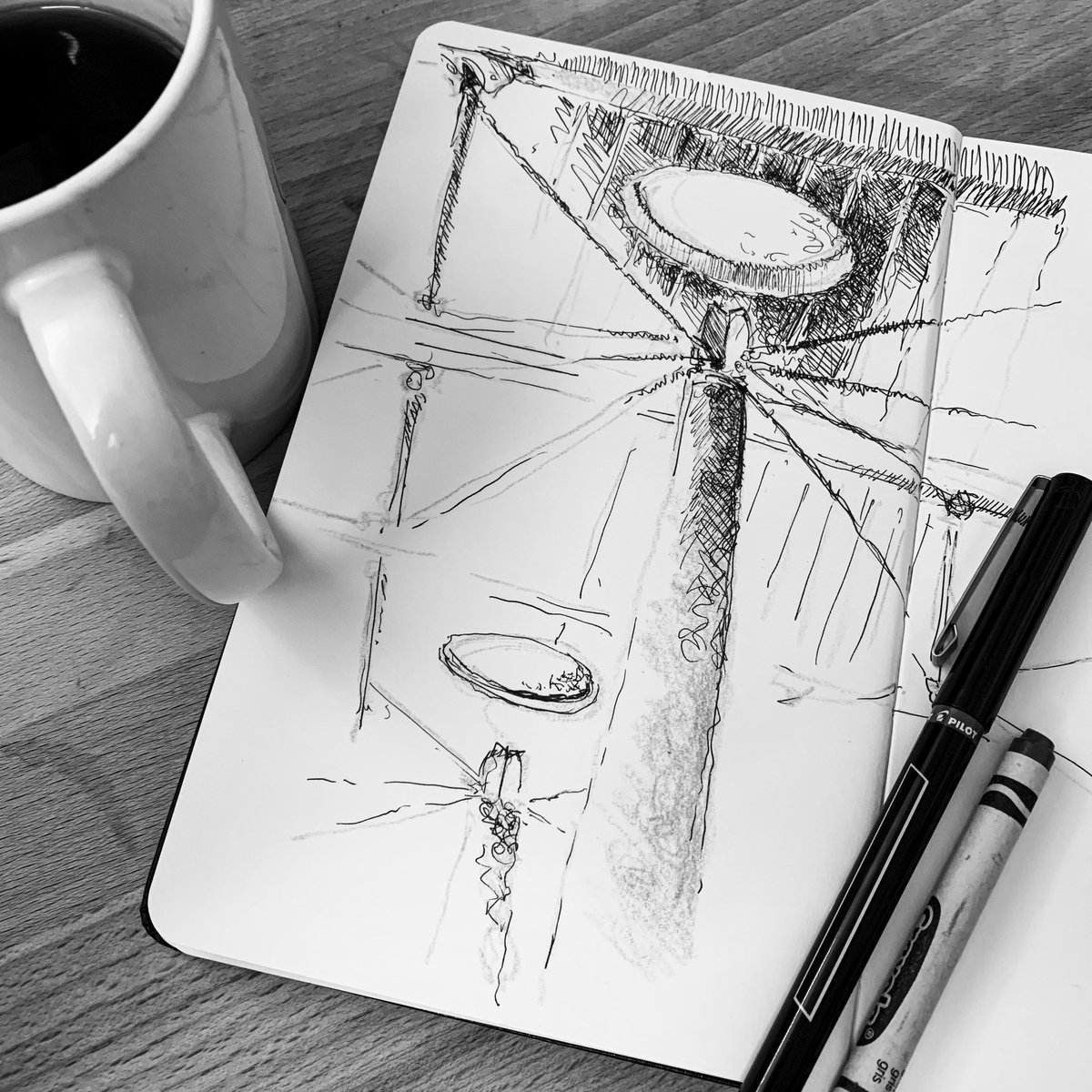 falloutstudio's tweet photo. 05.20.19 | #coffeesketch #inksketch #mixedmedia #willbruder #architecture #architects #artistsoninstagram #instaart #quicksketch #dailysketch #dailymeditation #travelsketch #draweveryday #sketchbook https://t.co/j4rzQLn9Qi