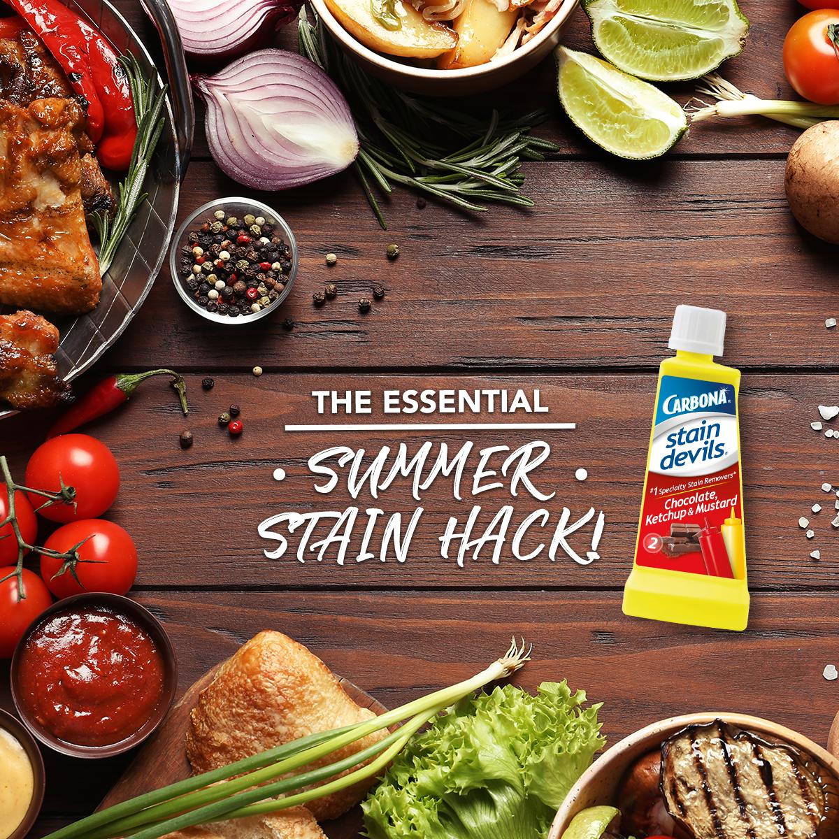 #BBQ kings and BBQ queens: <a href="/MelissaMaker/">Melissa Maker</a>’s go-to summer #stainhack is Stain Devils #2! She always has it on hand when getting her grill on— it removes ketchup, mustard, and #barbequesauce stains: bddy.me/30yVyNi #LifeUnstained #summertime